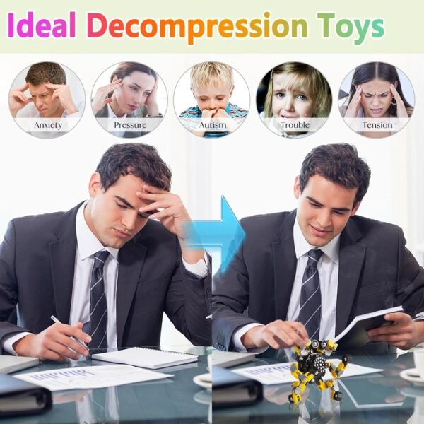 2-Pack Transformable Fidget Spinners – Stress Relief Toys for All Ages - Image 4