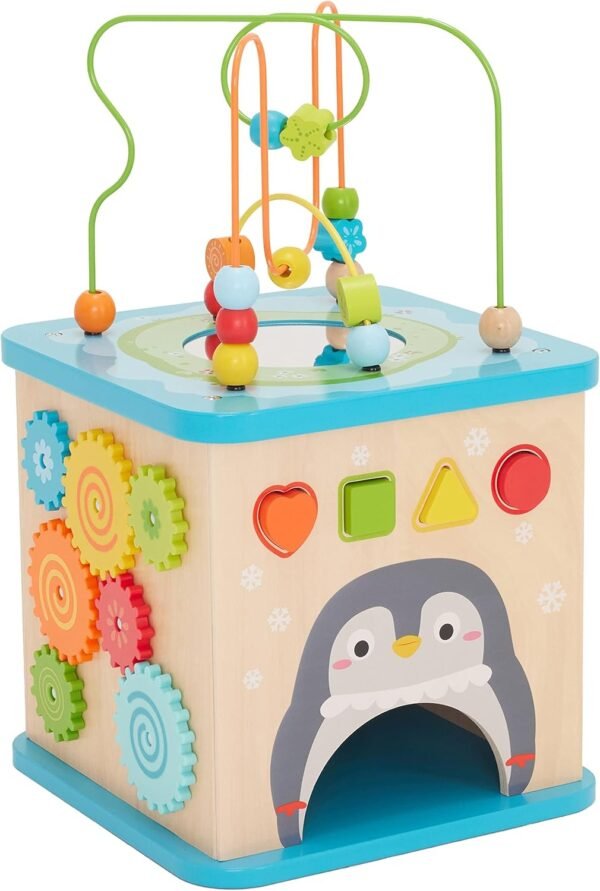Wooden Activity Cube Toy – 5-in-1 Learning Fun for Toddlers